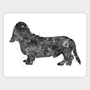 Basset Hound Dog black and white Magnet